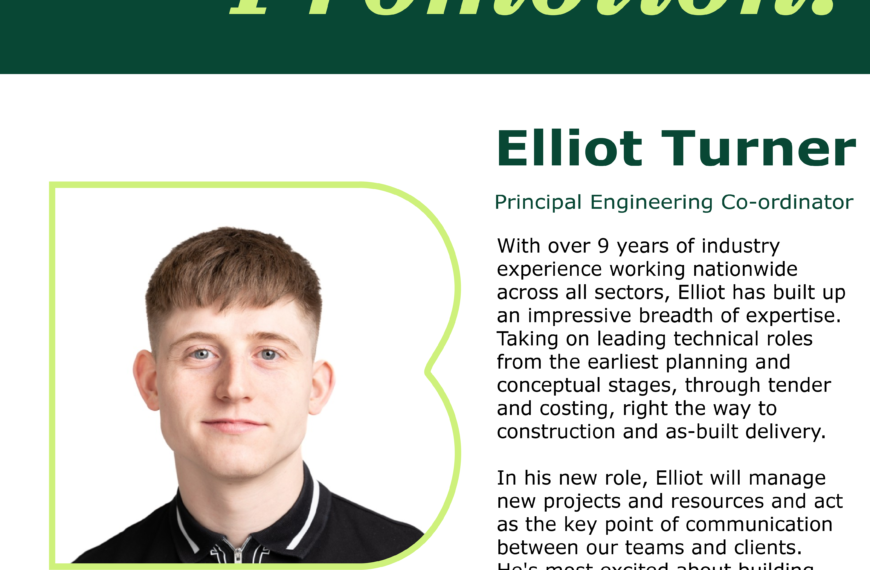 Co-ordinating Success: Elliot Turner Promoted to Principal Engineering Co-ordinator